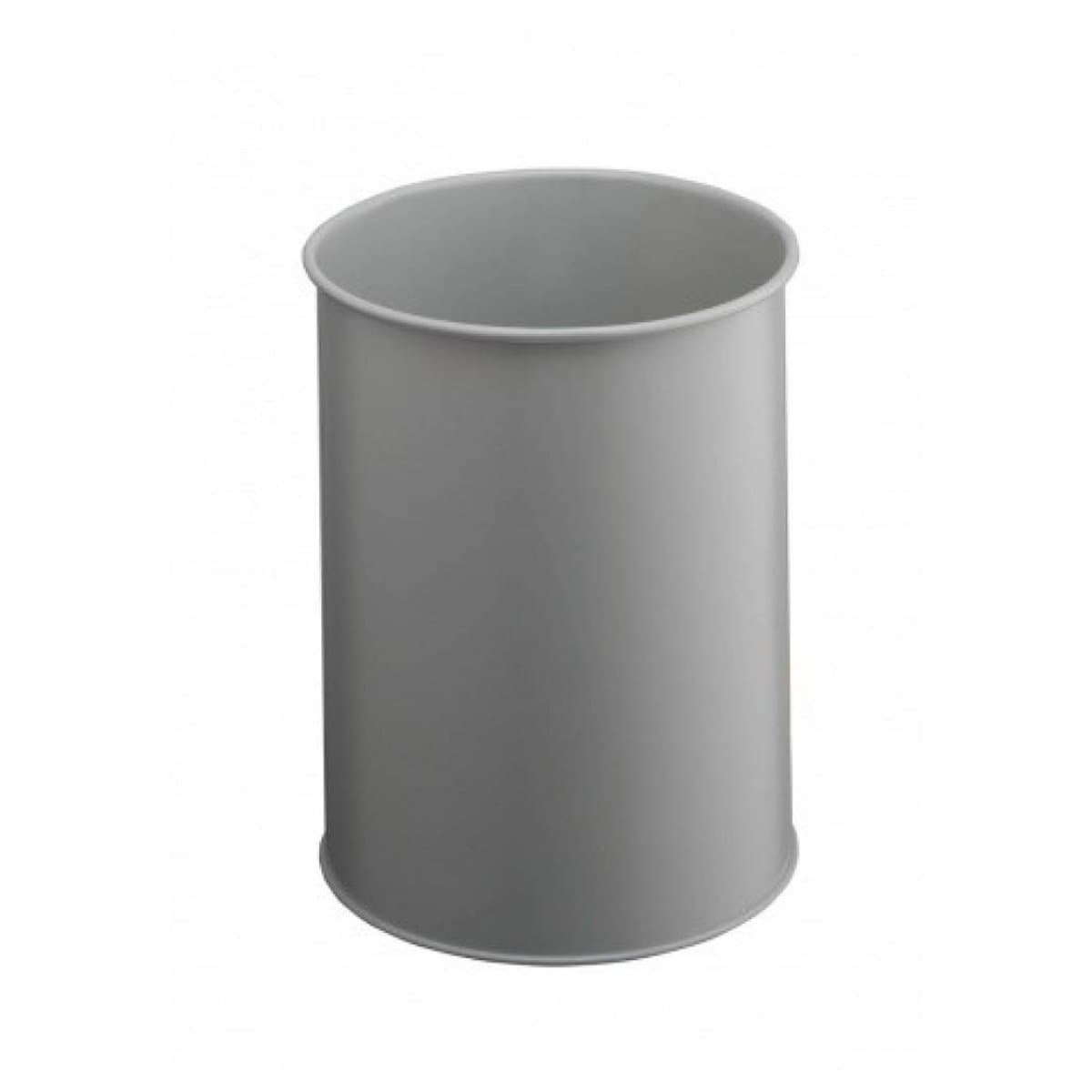 Durable Waste Basket Metal Round, 15 litres, Grey