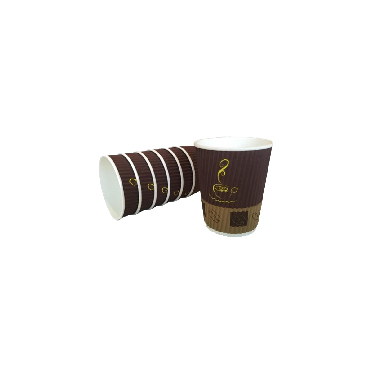 Falconpack Ripple Paper Cup, 8 oz, 1000/box, Brown