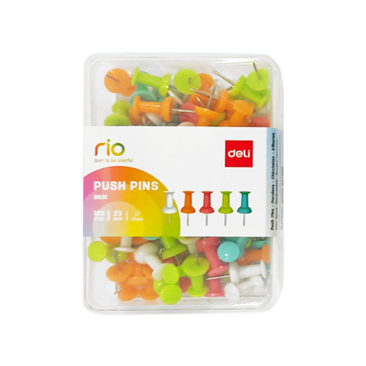 deli Push Pins, 100/pack, Assorted Colors