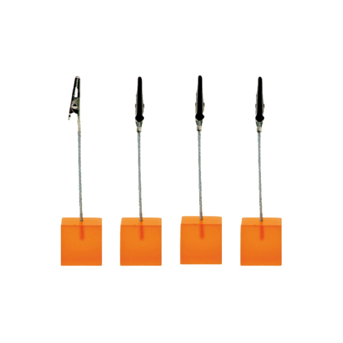 Trendform Memo Clip CUBE, 12 cm High, 4/pack, Translucent Orange