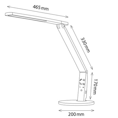 HANSA Flexible Desk Lamp LED VARIO PLUS, Silver