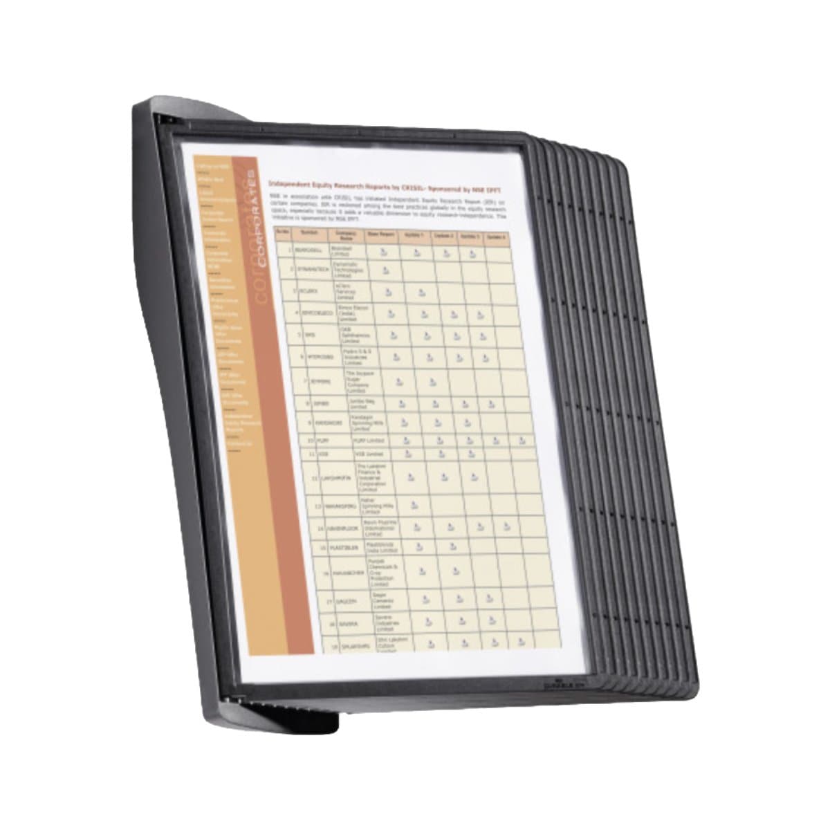 Durable SHERPA Display Panel A4, wall mounted for 20 pages, Black