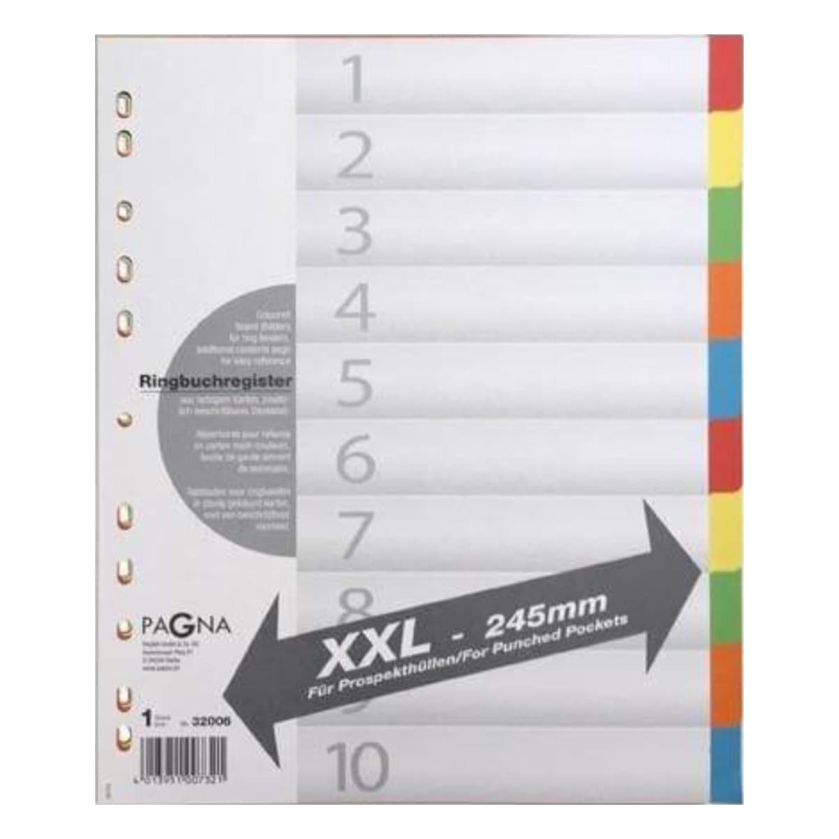 Pagna Divider Manila Colored XXL, 245 x 300 mm, 10 Tabs