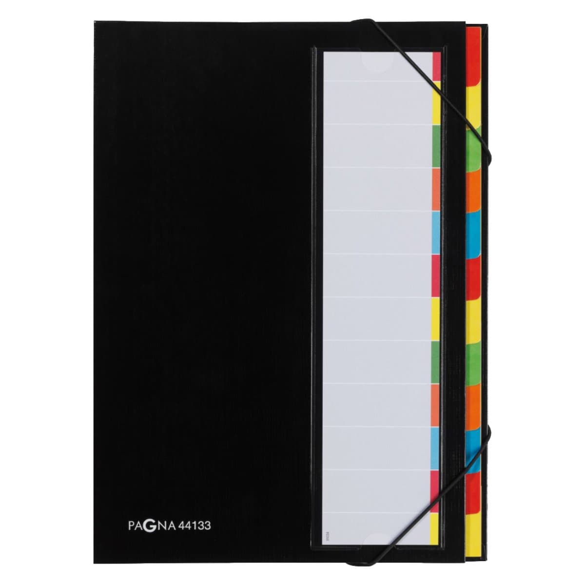 Pagna Filing Book A4, 12 colored tabs, with elastic fastener, Black