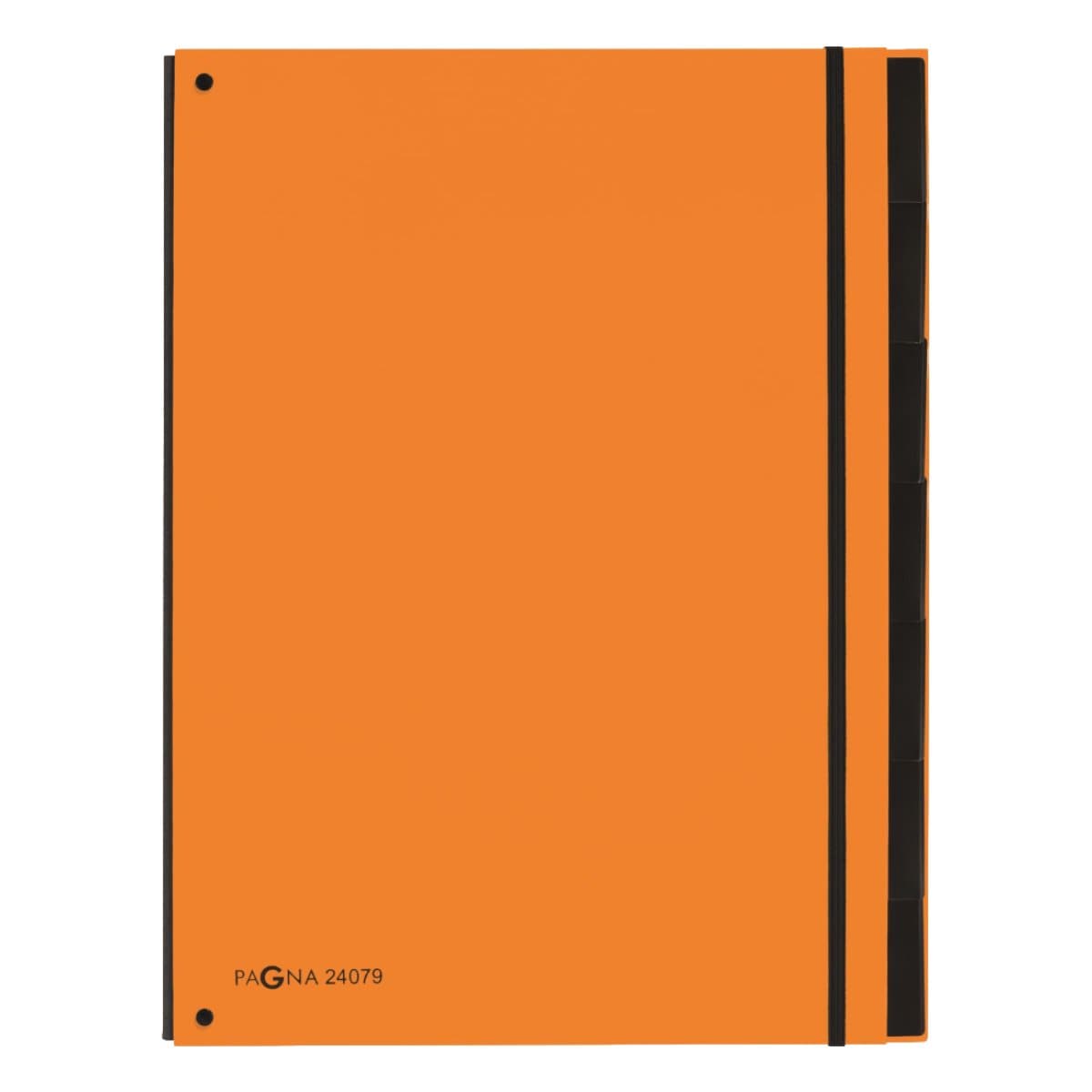 Pagna Filing Book FS, 7 tabs, with elastic fastener, Orange/Black