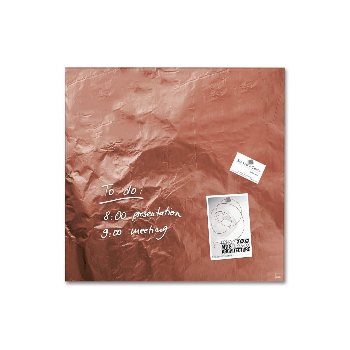 Sigel Magnetic Glass Board ARTVERUM, 48 x 48 cm, Pure-Copper