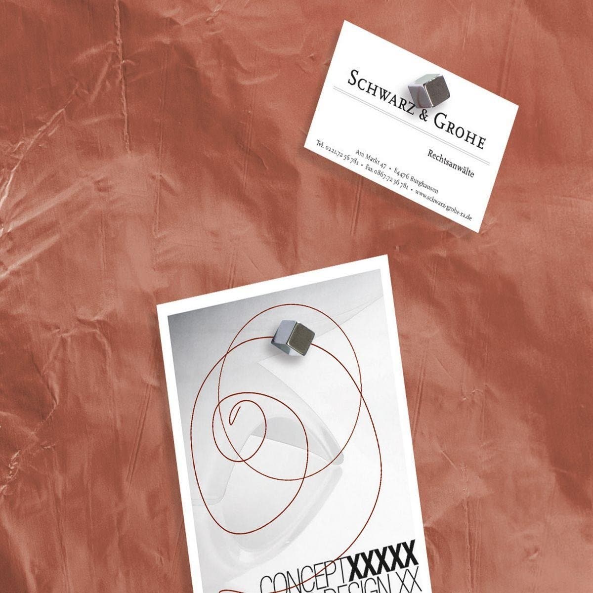 Sigel Magnetic Glass Board ARTVERUM, 48 x 48 cm, Pure-Copper