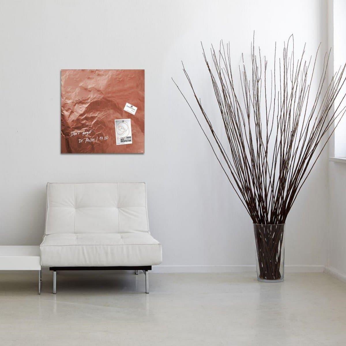 Sigel Magnetic Glass Board ARTVERUM, 48 x 48 cm, Pure-Copper