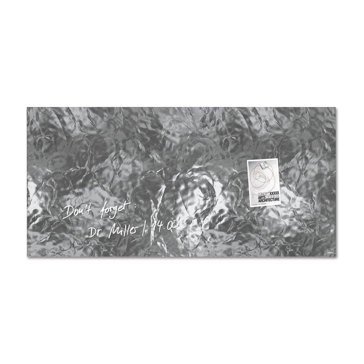 Sigel Magnetic Glass Board ARTVERUM, 91 x 46 cm, Shiny-Silver