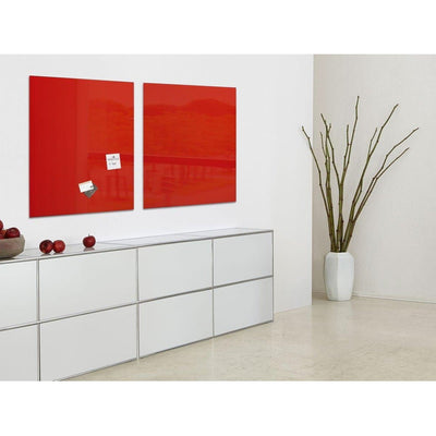 Sigel Magnetic Glass Board ARTVERUM, 100 x 100 cm, Red
