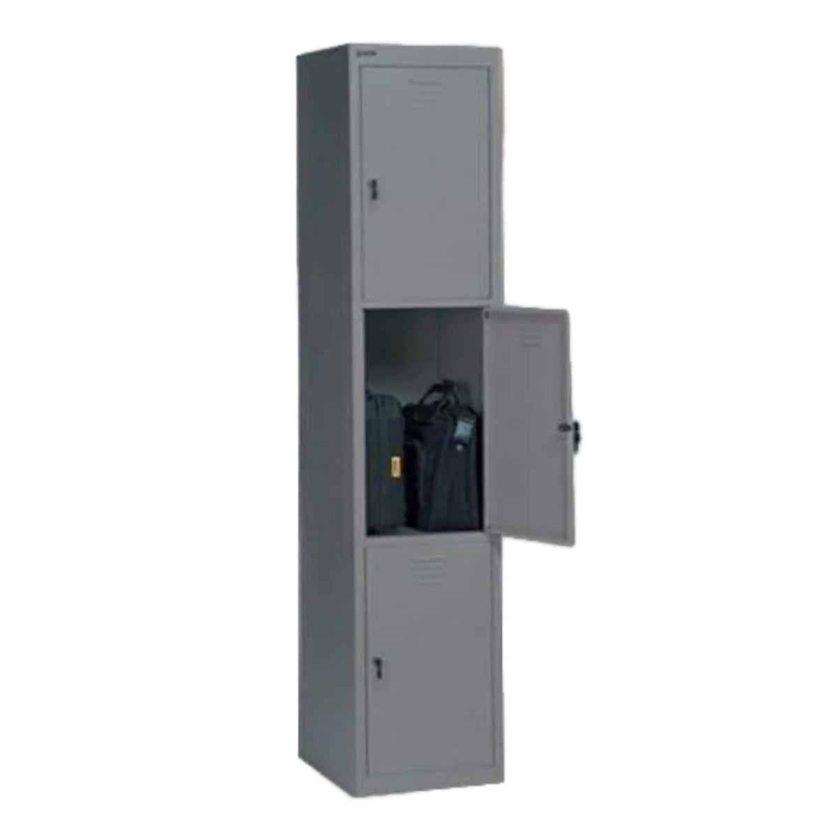 Rexel Locker, 180x37.5x46 cm, 3 Door, Grey