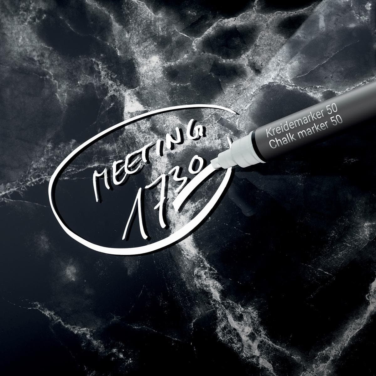 Sigel Magnetic Glass Board ARTVERUM, 48 x 48 cm, Black-Marble