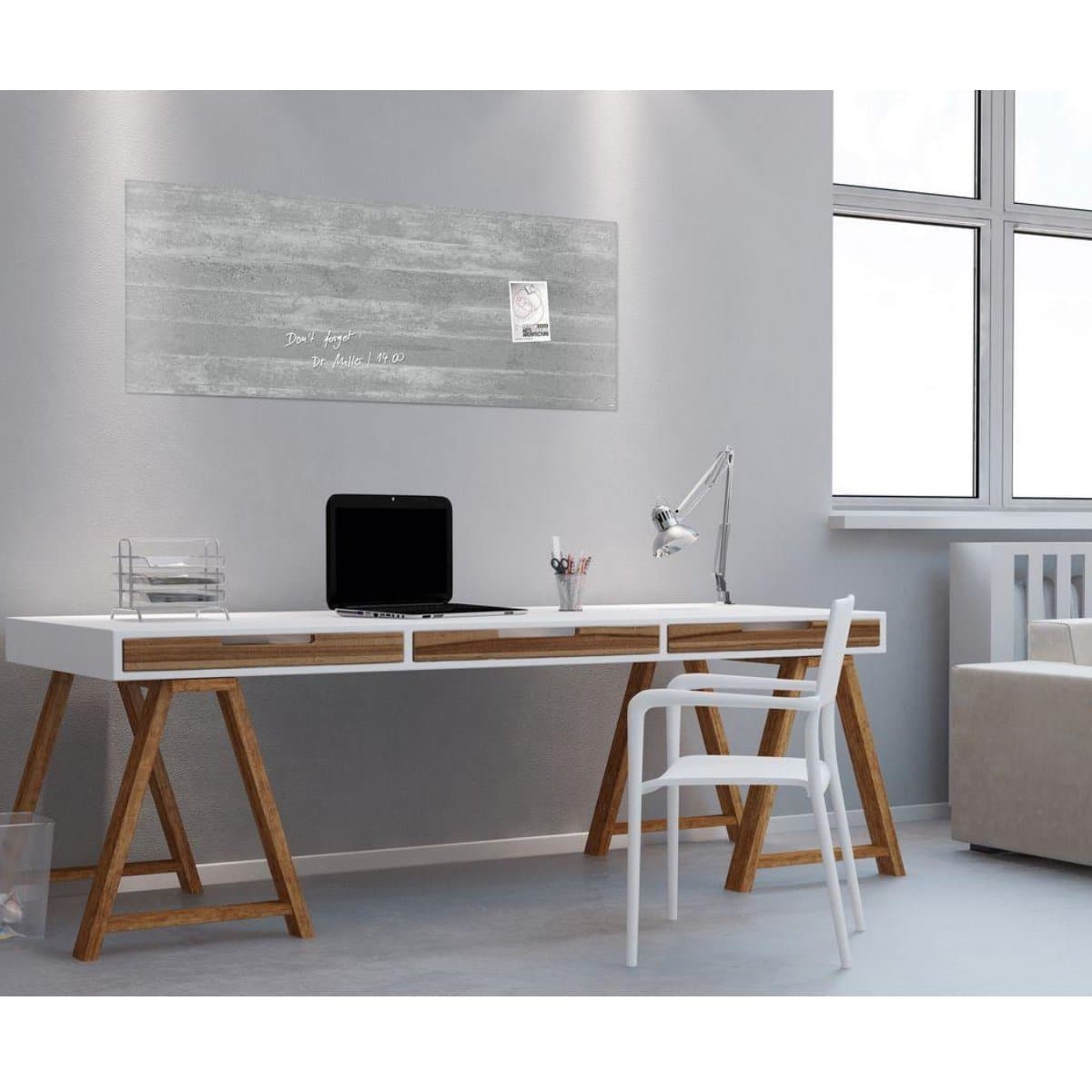 Sigel Magnetic Glass Board ARTVERUM, 130 x 55 cm, Fairfaced Concrete