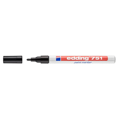 edding 751 Paint Marker, 1-2mm Bullet Tip, Black