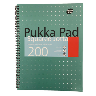 Pukka Pad Jotta Wirebound A4, squared, 80gsm, 200sheets/pad, Green