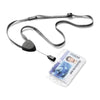 Durable Textile Lanyard FLEX 8 mm with Badge Reel, Grey