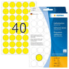 Herma Office Pack Color Dots, perforated sheets, 19 mm, 1280/pack, Yellow
