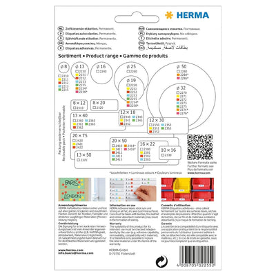 Herma Office Pack Color Dots, perforated sheets, 19 mm, 1280/pack, White