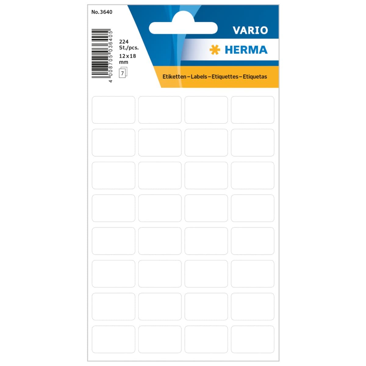 Herma Vario Sticker Labels, 12 x 19 mm, 224/pack, White