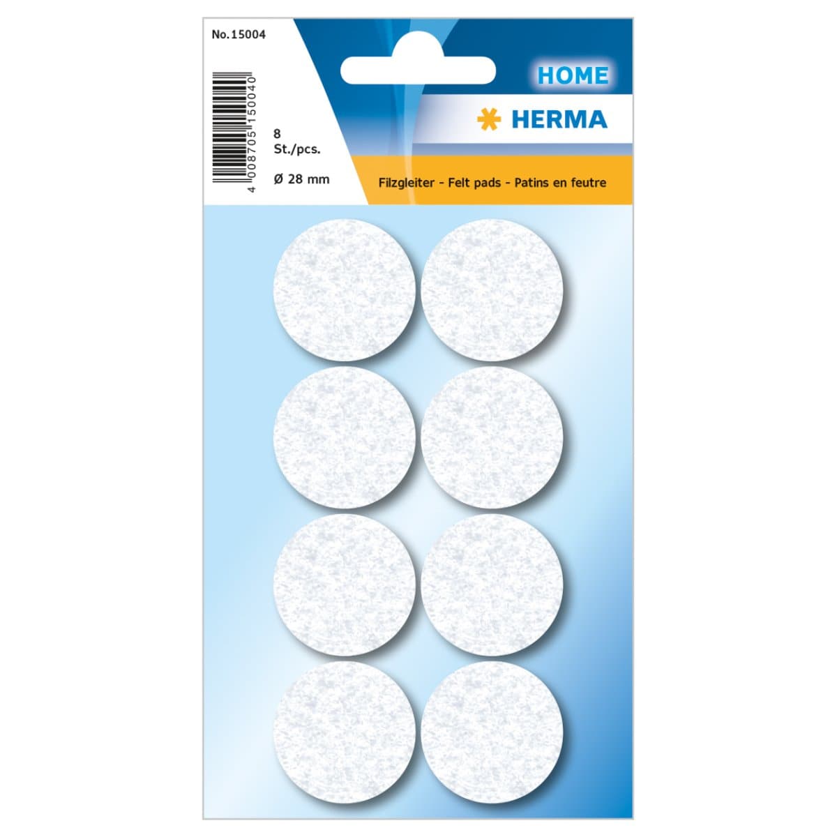 Herma Felt Pads, 28 mm, 8/pack, White