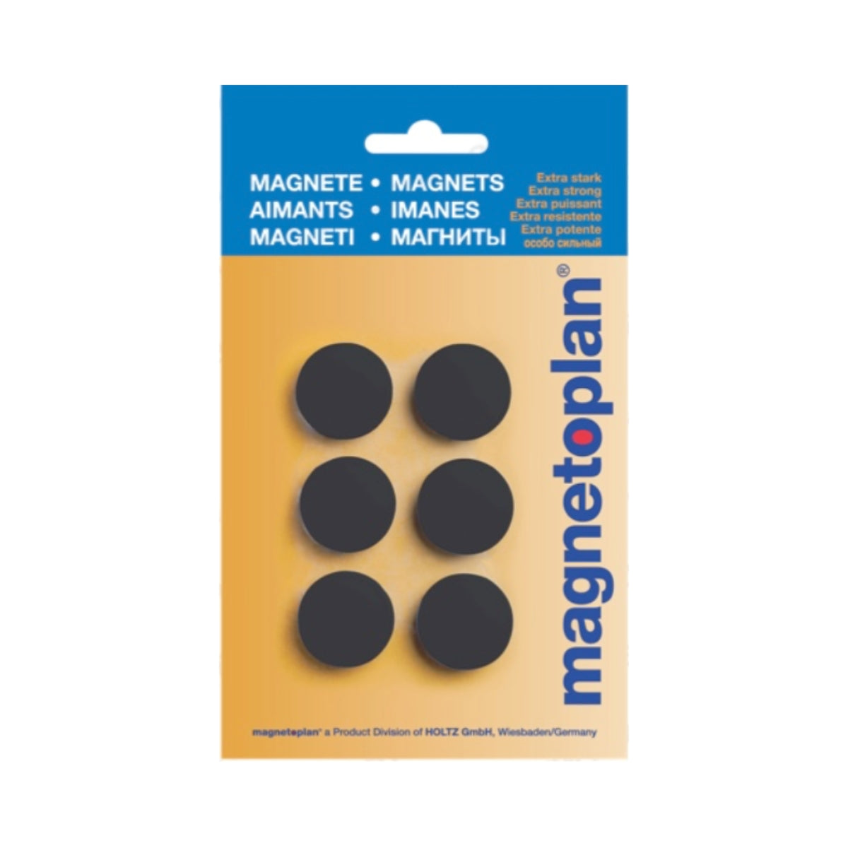 Magnetoplan Magnets Discofix, 25mm, 6/pack, Black
