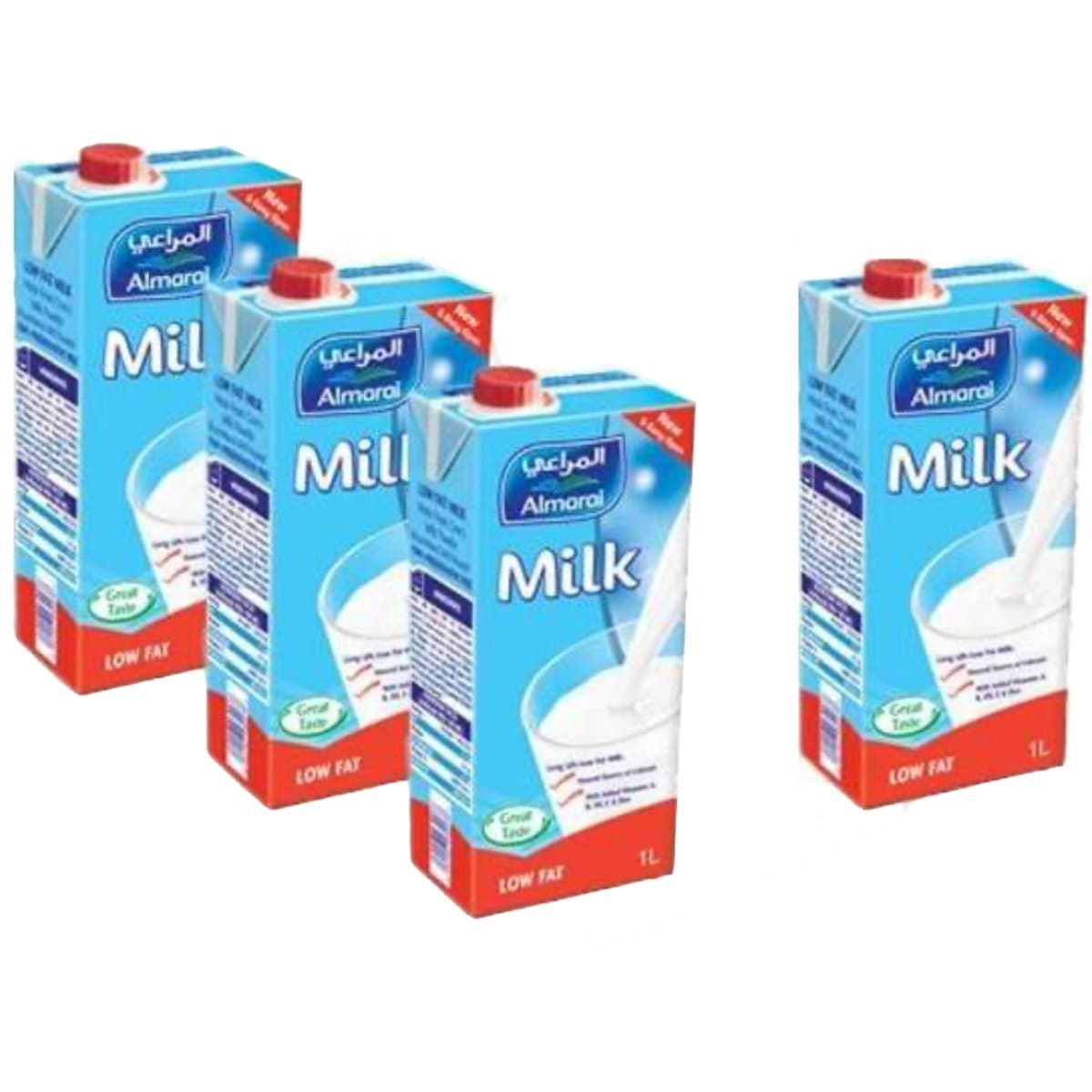 Almarai Milk 1 Liter, Low Fat, 4/pack