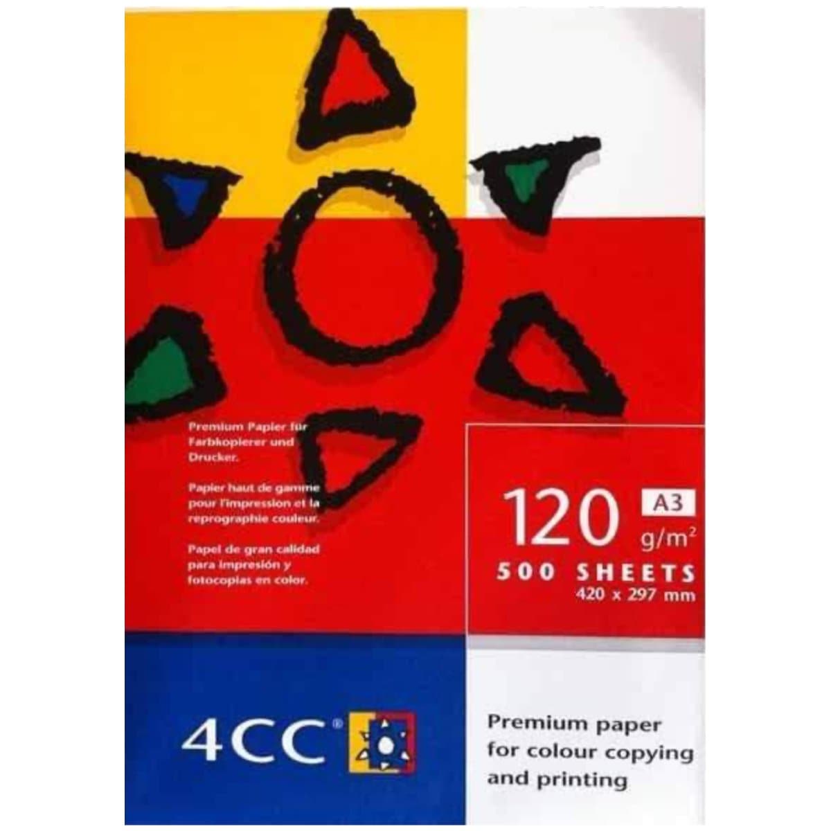 4CC Premium Paper A3, 120gsm, 500sheet/pack, White