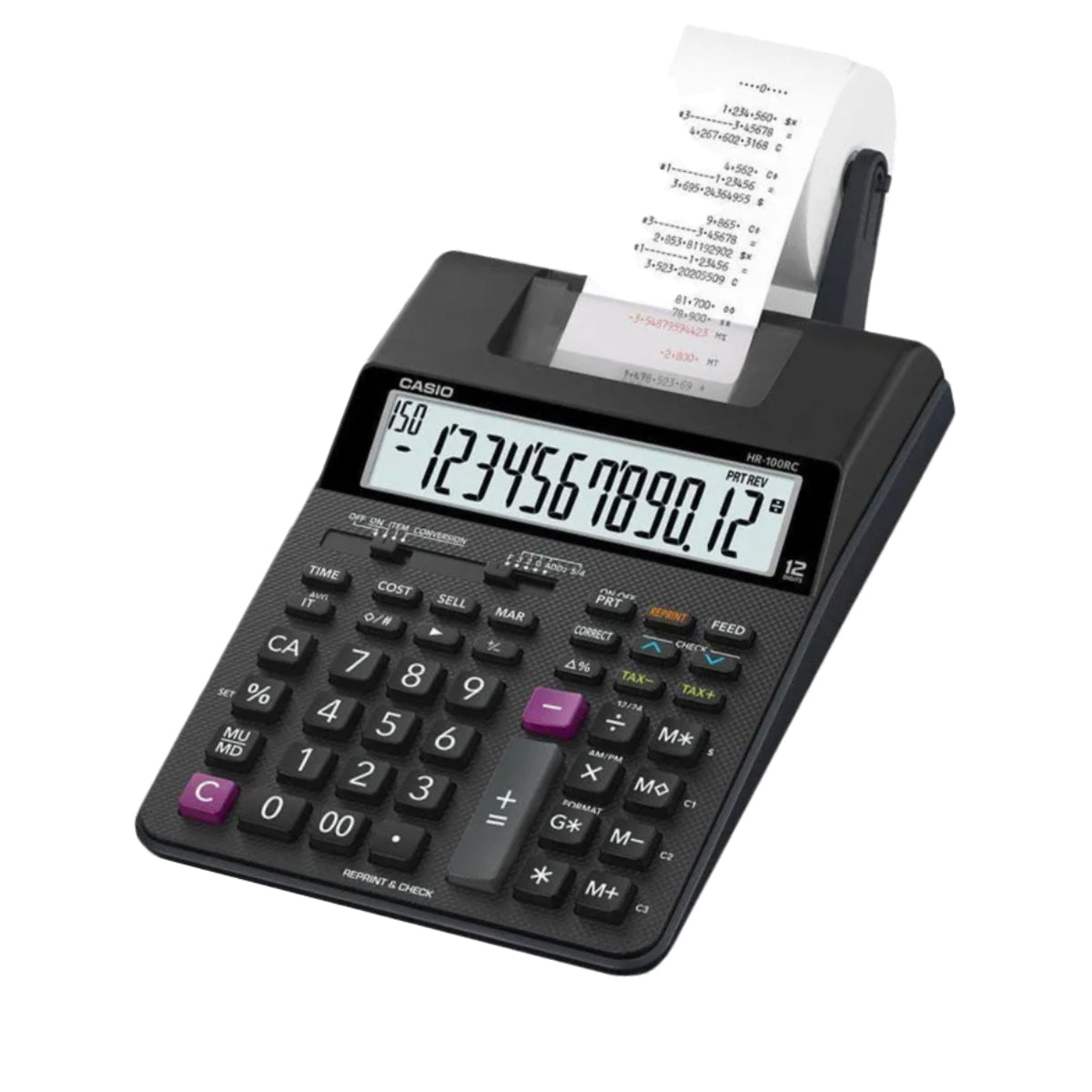 Casio HR-100-RC-BK Printing Calculator