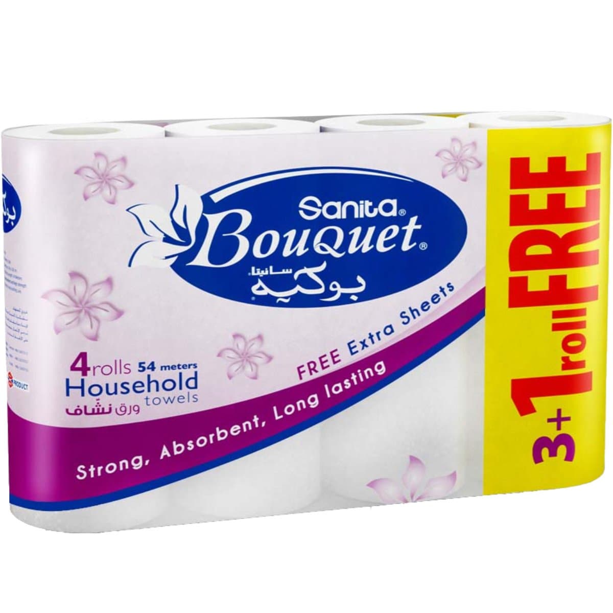 Sanita Bouquet Kitchen Rolls, 2 ply, 3+1/pack