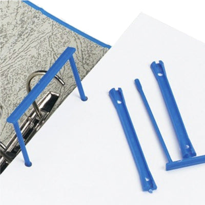 dufco E-Clips, Plastic Filing Strips, prong length 9 cm, 20/box, Blue