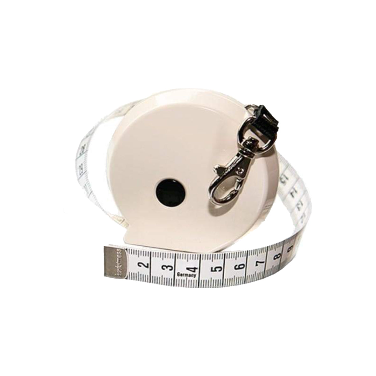hochstmass Tape Measure LEO, retractable, soft, 200cm/80inch, on leather band with key snap hook, White