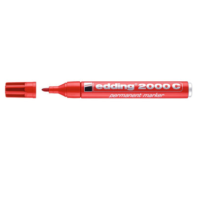 edding 2000C Permanent Marker, 1.5-3mm Bullet Tip, Red