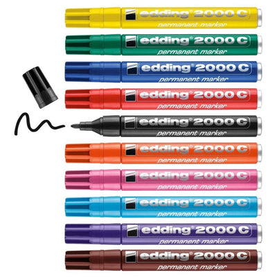 edding 2000C Permanent Marker Set, 1.5-3mm Bullet Tip, 4/pack