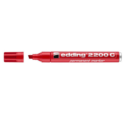 edding 2200C Permanent Marker, 1-5mm Chisel Tip, Red