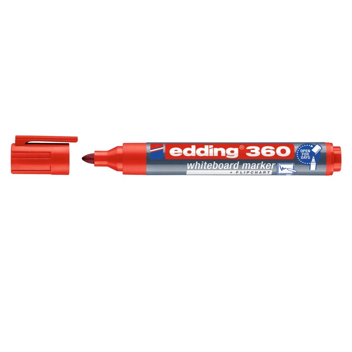 edding 360 Whiteboard/Flipchart Marker, 1.5-3mm Bullet Tip, Red