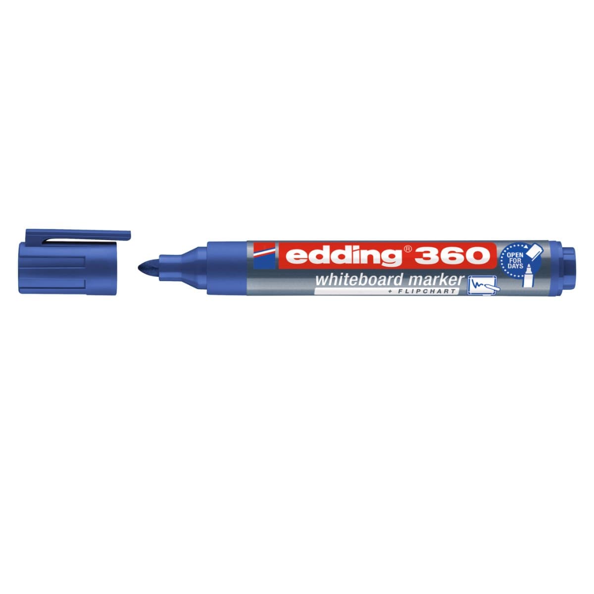 edding 360 Whiteboard/Flipchart Marker, 1.5-3mm Bullet Tip, Blue