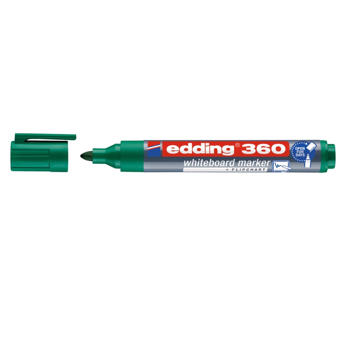 edding 360 Whiteboard/Flipchart Marker, 1.5-3mm Bullet Tip, Green