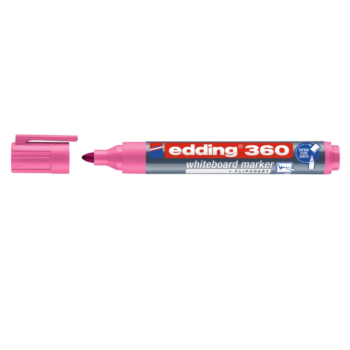 edding 360 Whiteboard/Flipchart Marker, 1.5-3mm Bullet Tip, Pink
