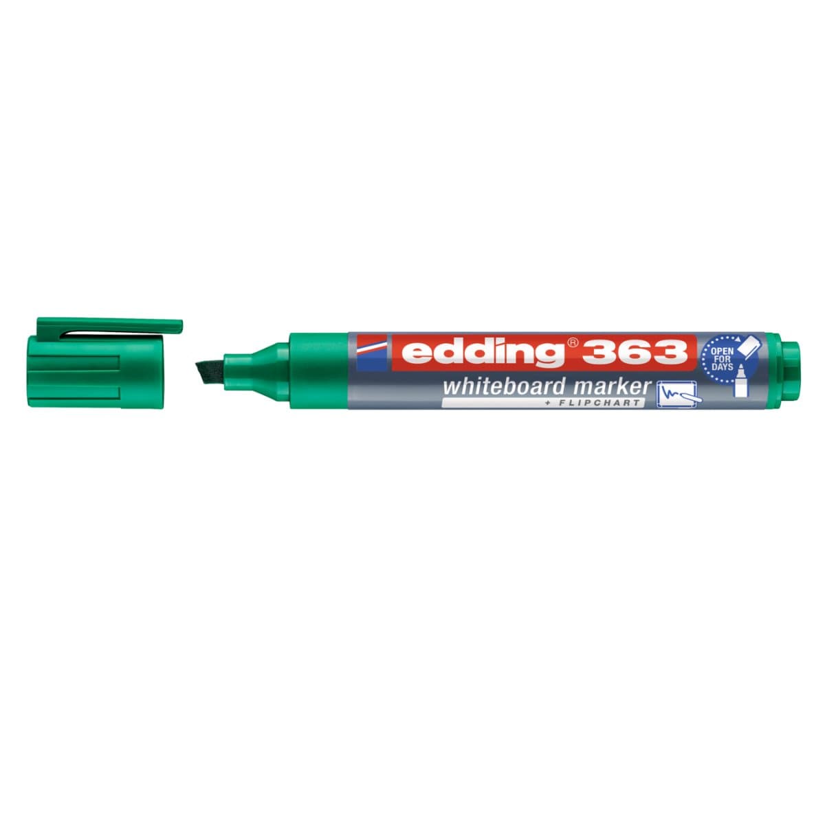 edding 363 Whiteboard/Flipchart Marker, 1-5mm Chisel Tip, Green