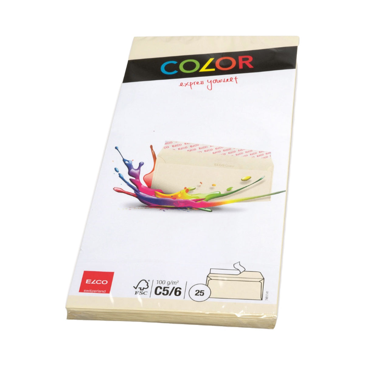 Elco Color Envelope C5/6 DL, 4.5 x 9", 100g, 25/pack, Beige