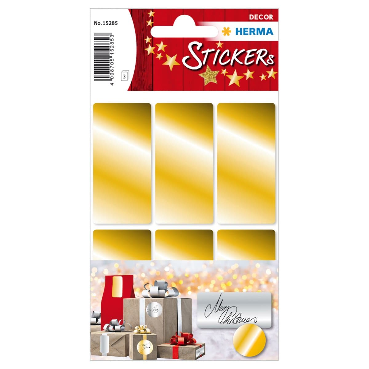 Herma Decor Stickers GOLD Labels, 26 x 54 mm, 18/pack, Gold