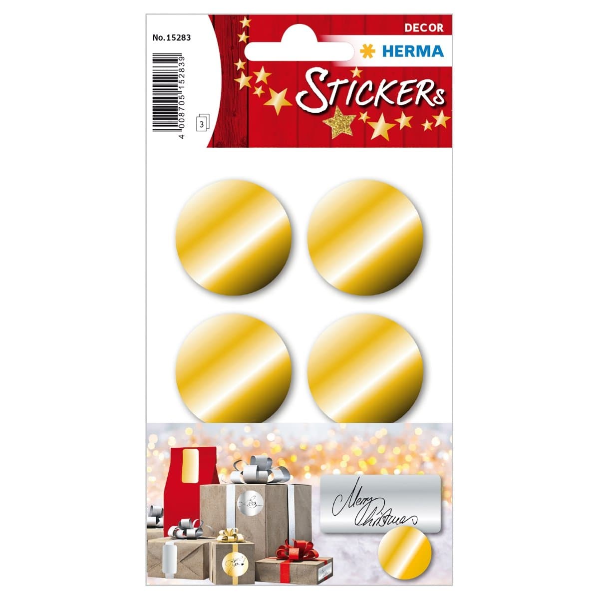 Herma Decor Stickers GOLD Dots, 32 mm, 18/pack, Gold