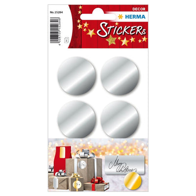 Herma Decor Stickers SILVER Dots, 32 mm, 18/pack, Silver