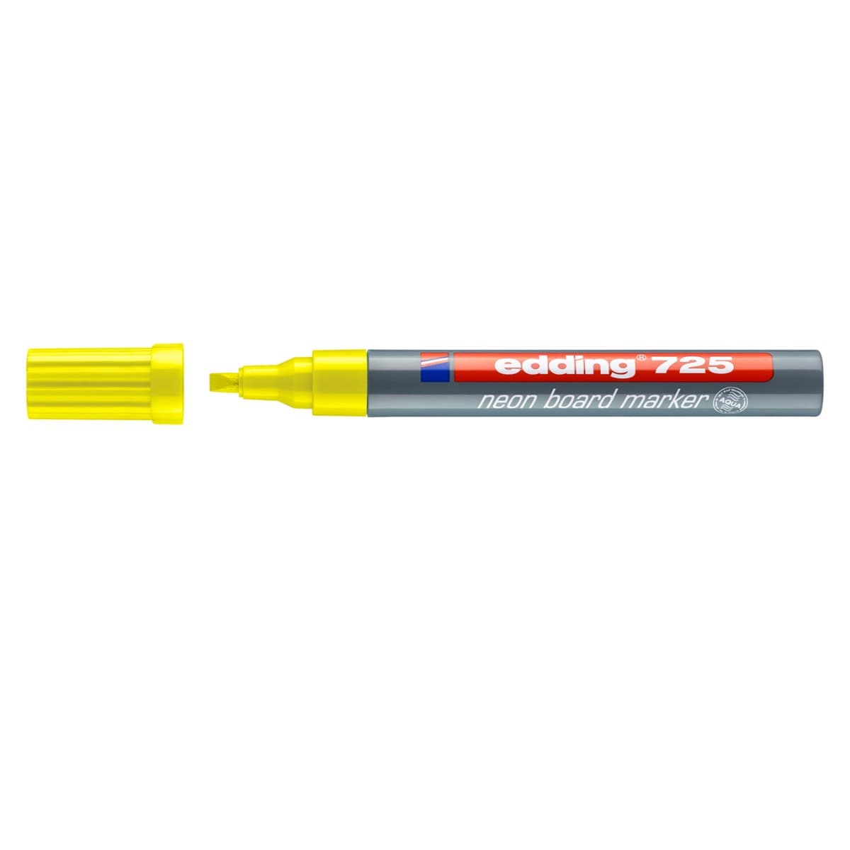 edding 725 Fluorescent Neon Black- and UV Light, Board Marker, 2-5mm Chisel, Neon Yellow