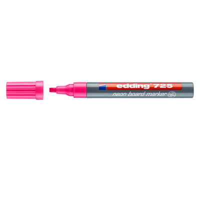 edding 725 Fluorescent Neon Black- and UV Light, Board Marker, 2-5mm Chisel, Neon Pink