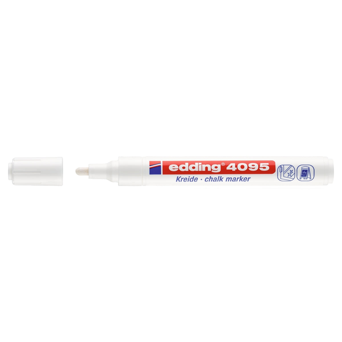 edding 4095 Chalk Marker, 2-3mm Bullet Tip, White
