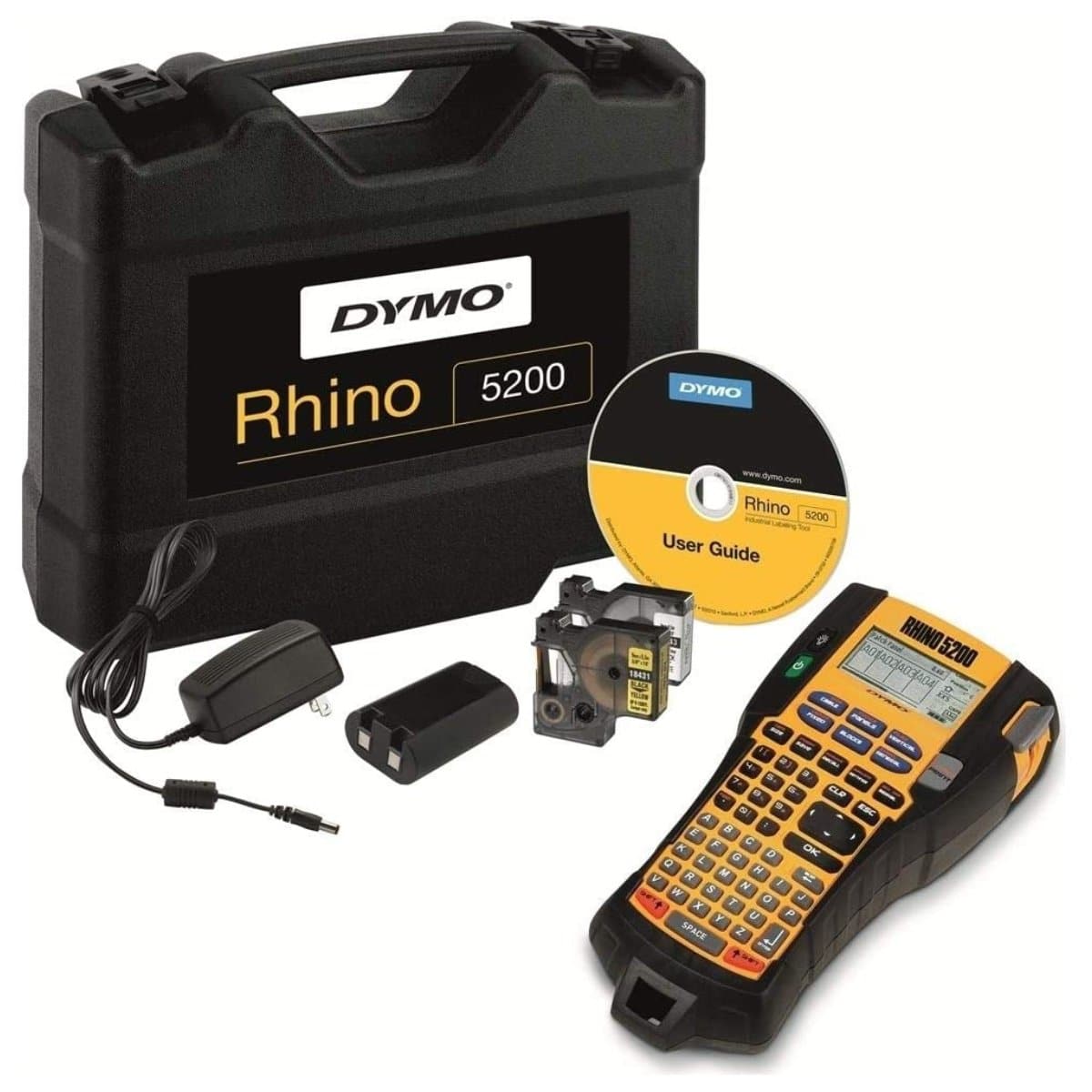 Aw5200 Label Dymo Rhino 5200 Industrial Label Printer Hard Case Kit - Office Sup ...