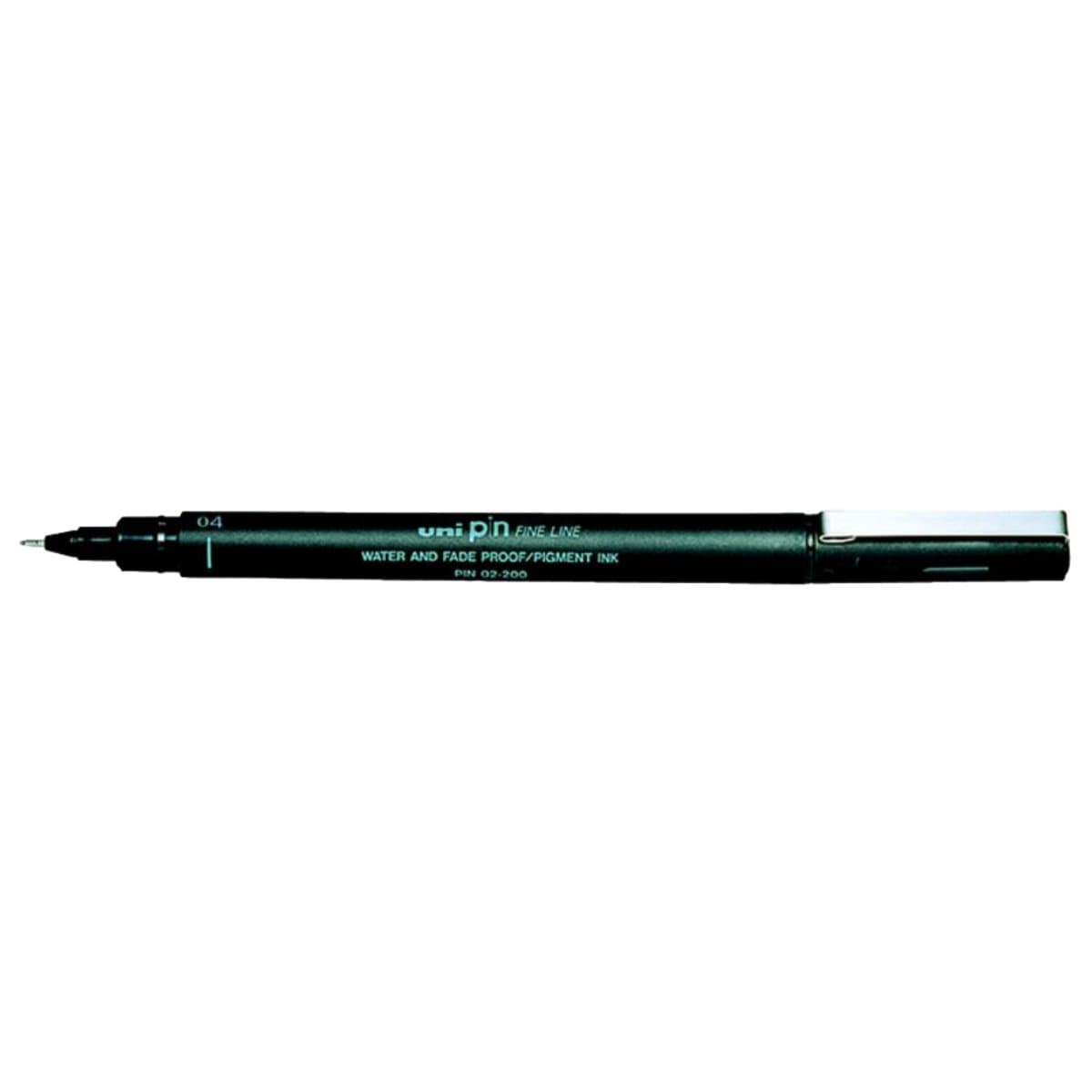 uni pin 04 Fine Line Pen, Pigment Ink, 0.4mm, 12/box, Black