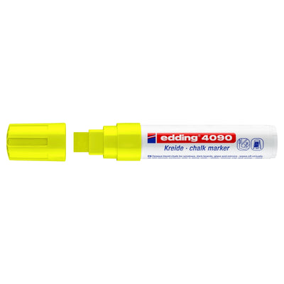 edding 4090 Chalk Marker, 4-15mm Chisel, Neon Yellow
