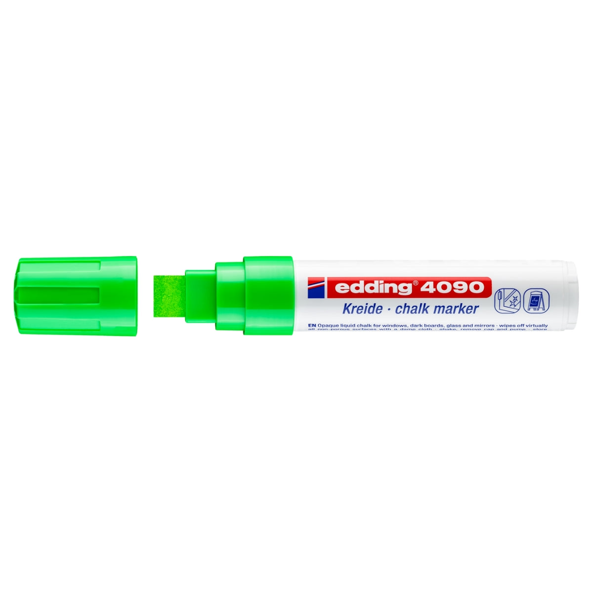 edding 4090 Chalk Marker, 4-15mm Chisel, Bright Green